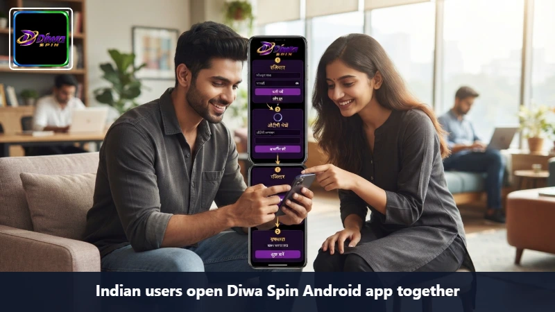 Indian users open Diwa Spin Android app together